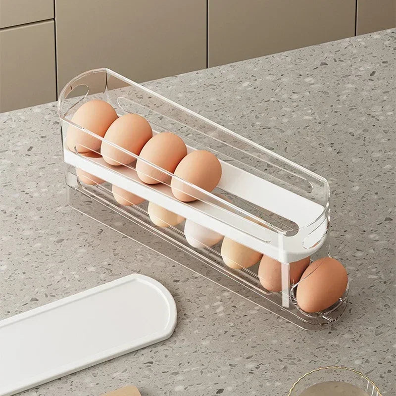 Bilayer Rolling Egg Storage Box