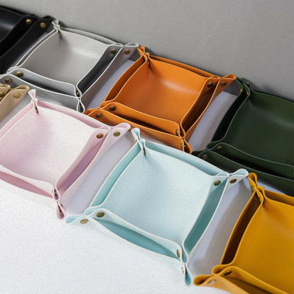 Leather Foldable Tray Storage Box