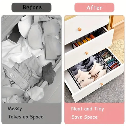 Foldable Plaid Underwear Storage Boxes