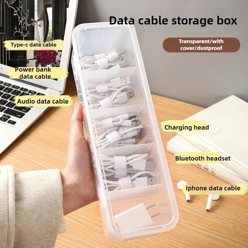 Transparent Data Cable Organizer Case