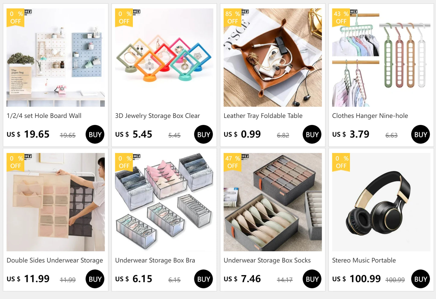 Leather Foldable Tray Storage Box