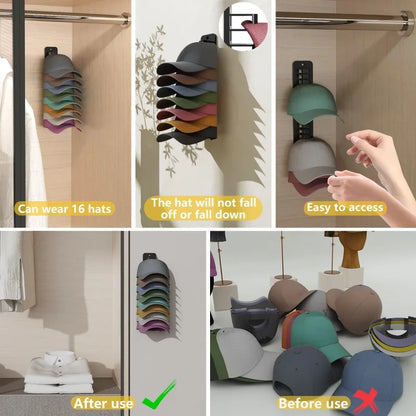 Wall-Mounted Cap & Hat Rack