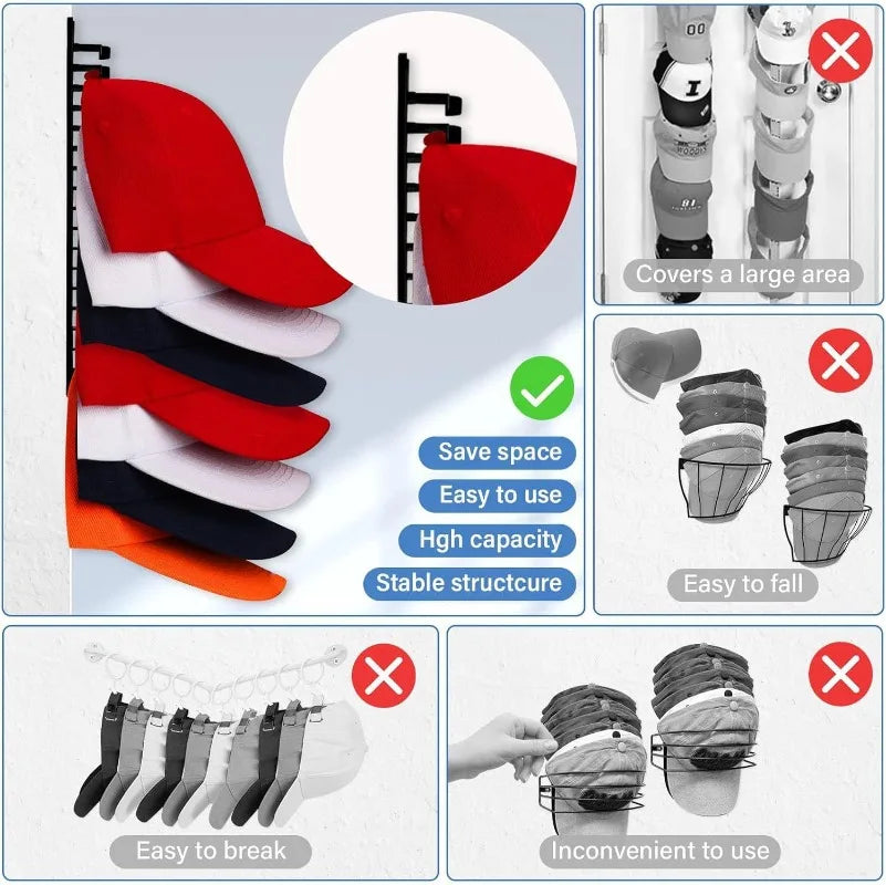 Wall-Mounted Cap & Hat Rack
