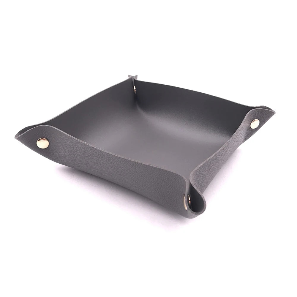 Leather Foldable Tray Storage Box
